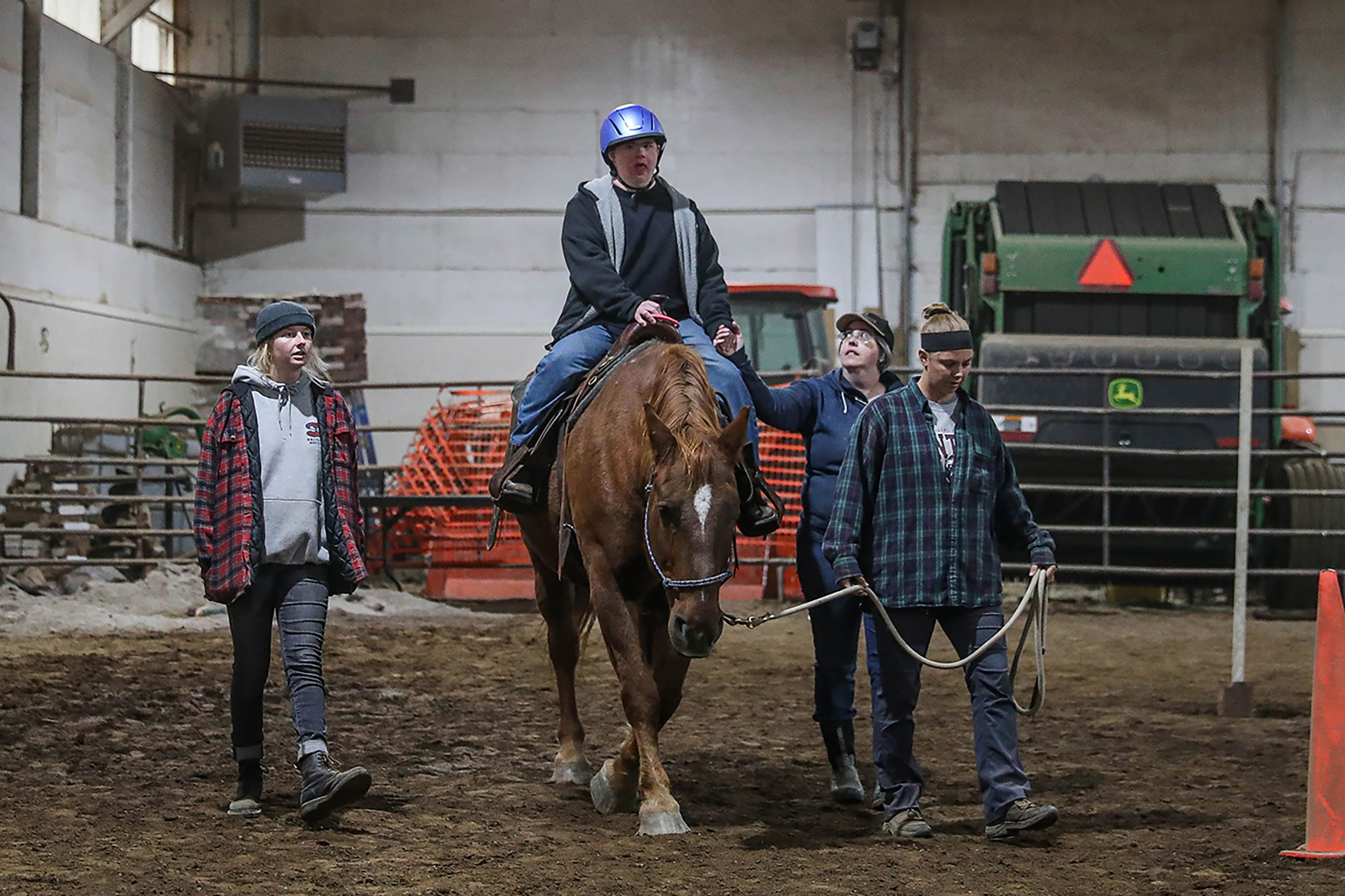 Nate Doyle rides an old pack horse, Larry, at his lesson on Wednesday, October 13, 2021.