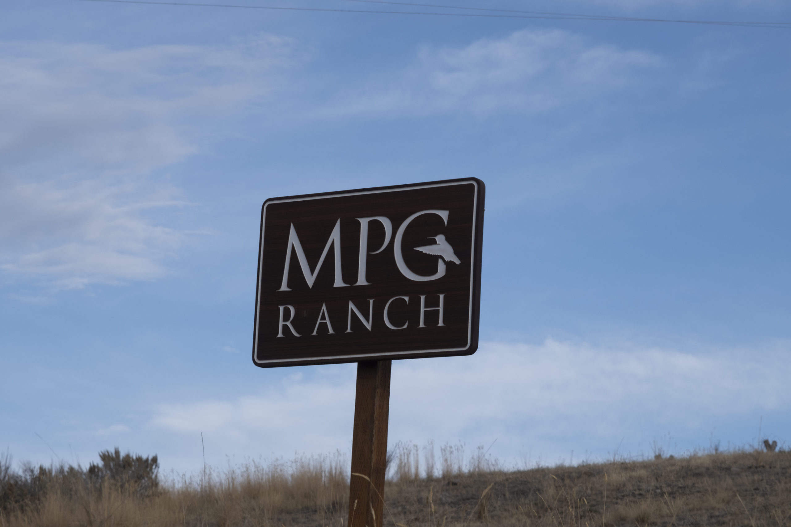 This is the sign when you first enter the gates of MPG Ranch.